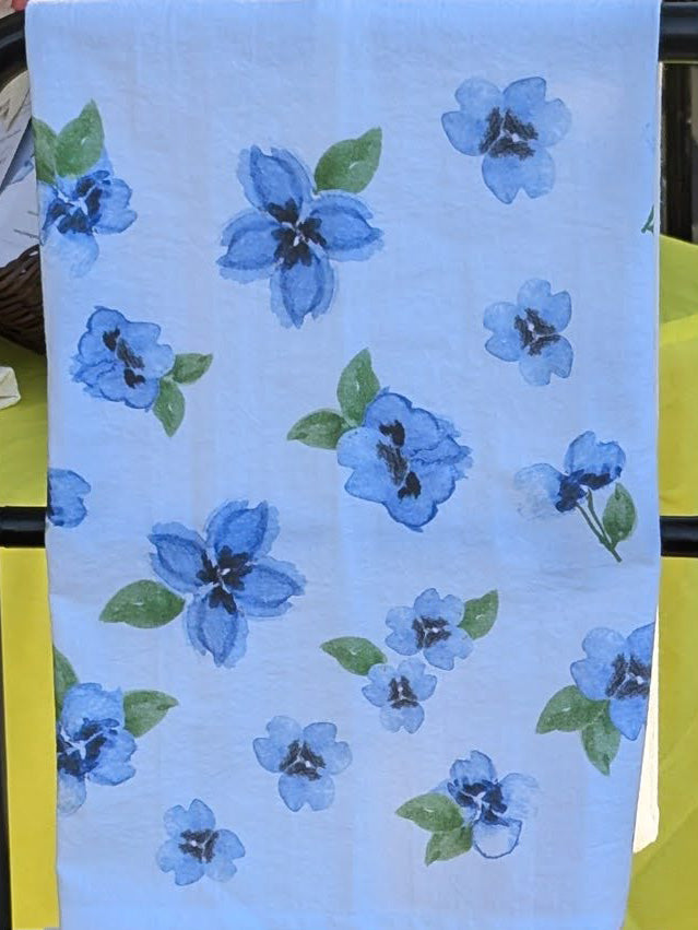 Tea Towels - Blue Pansies