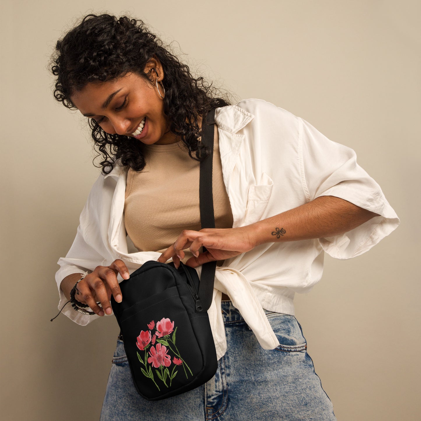Red Bouquet Crossbody Bag