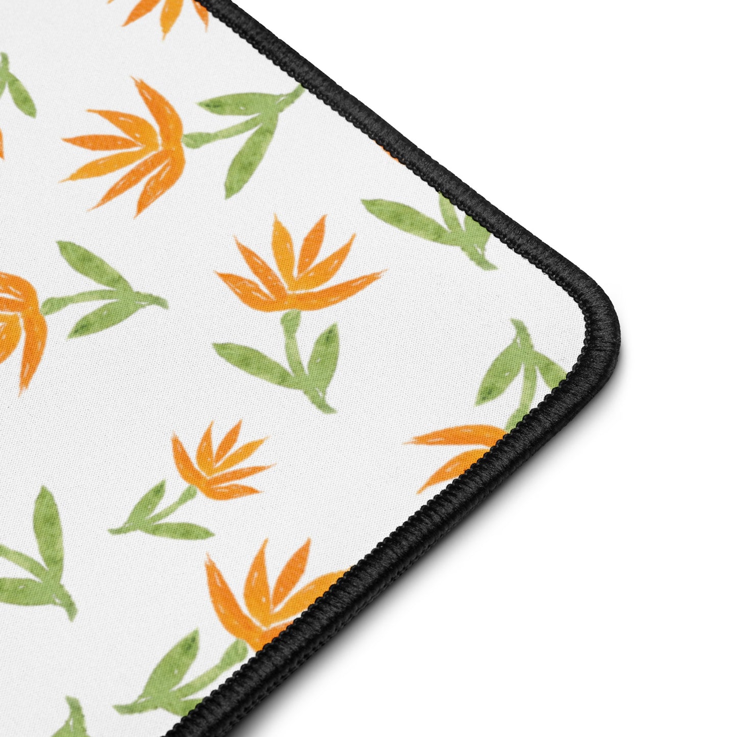 Desk Mats - Orange Tropical Florals (12"x22")