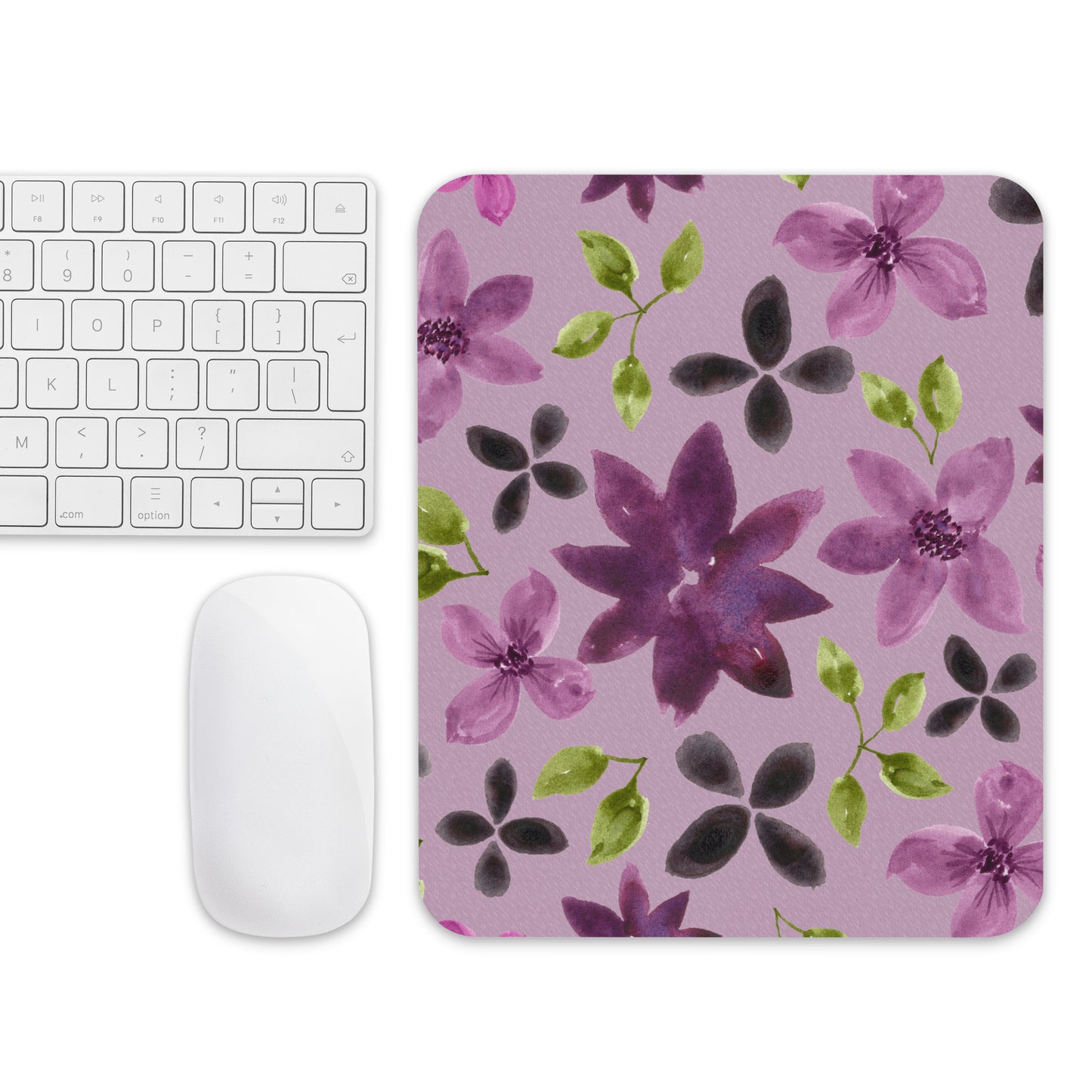 Purple Flowers Mouse Pad
