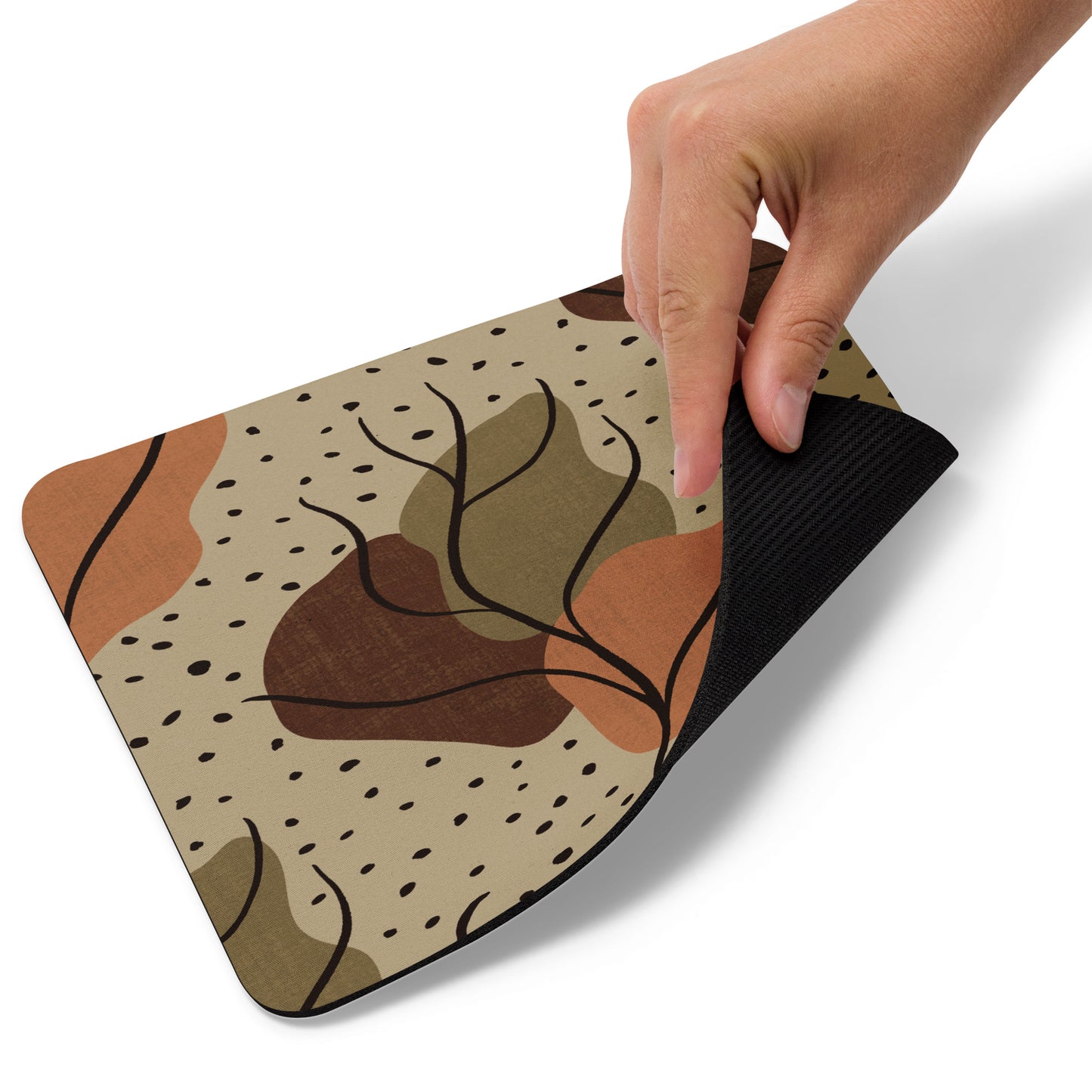 Neutral Leaves Mouse Pad