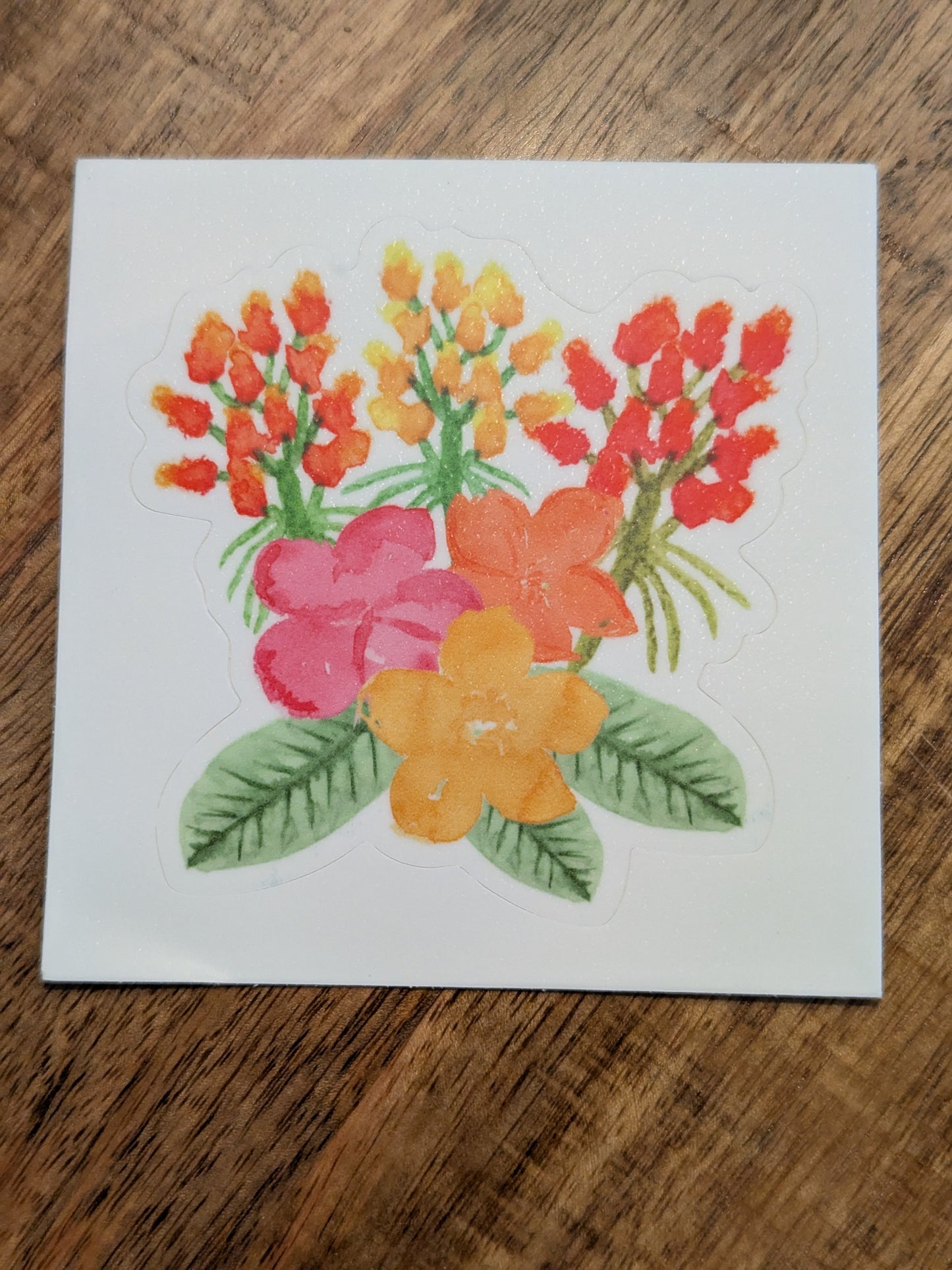 Tropical Bloom Kiss cut Sticker
