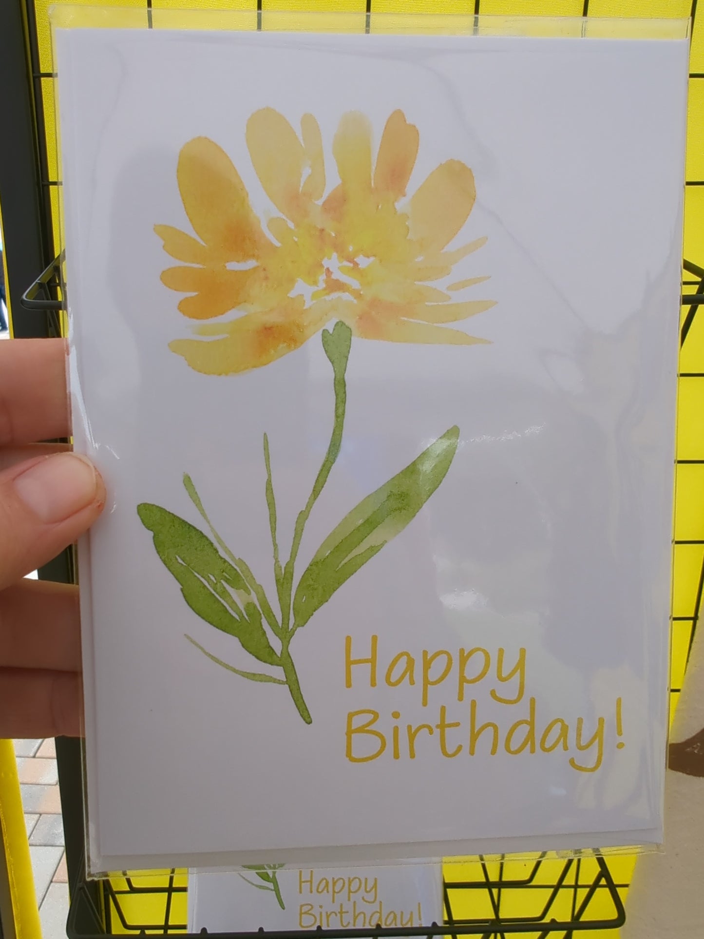 Yellow flower birthday card