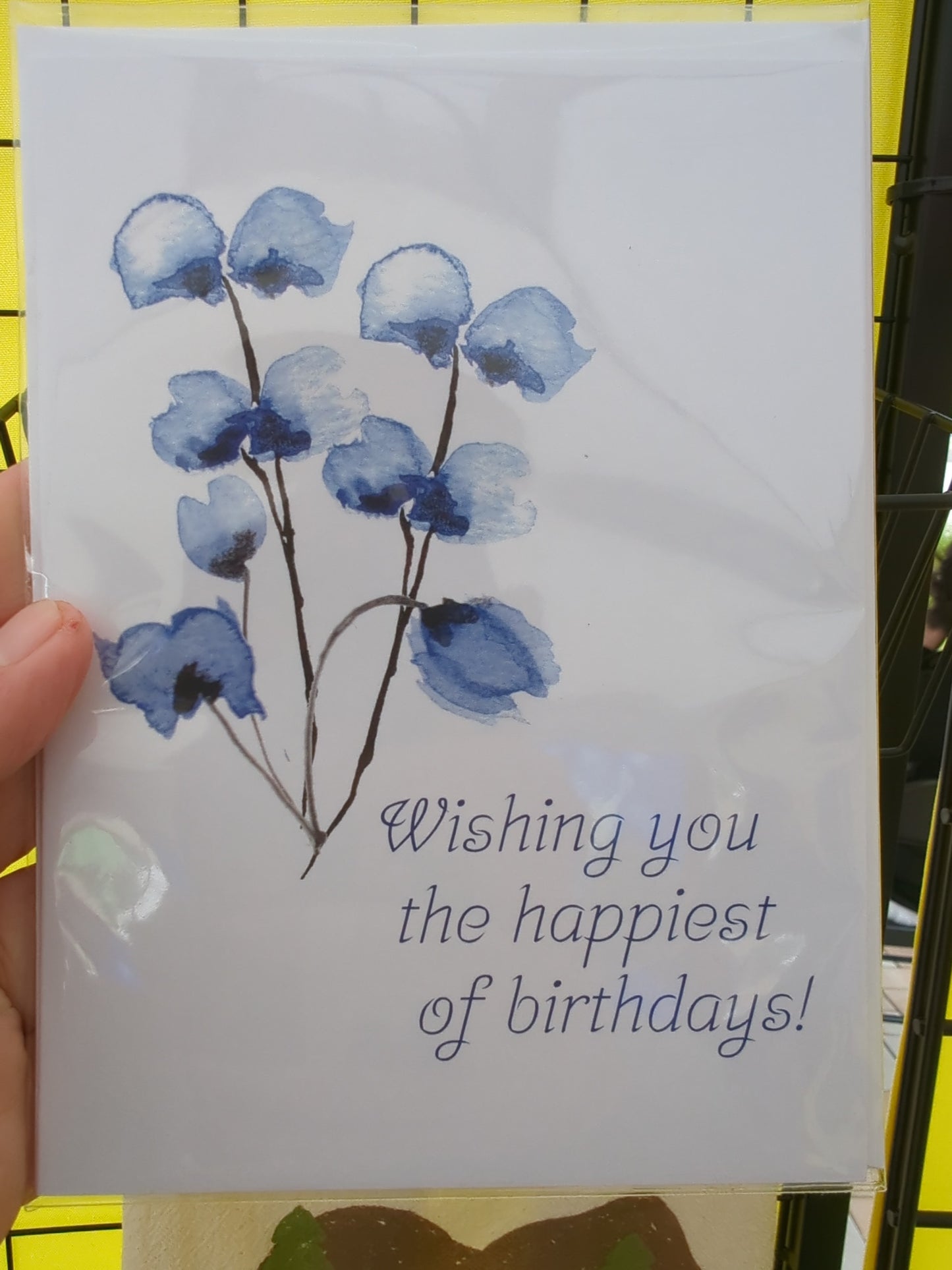 Blue pansies birthday card