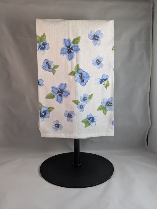 Tea Towels - Blue Pansies