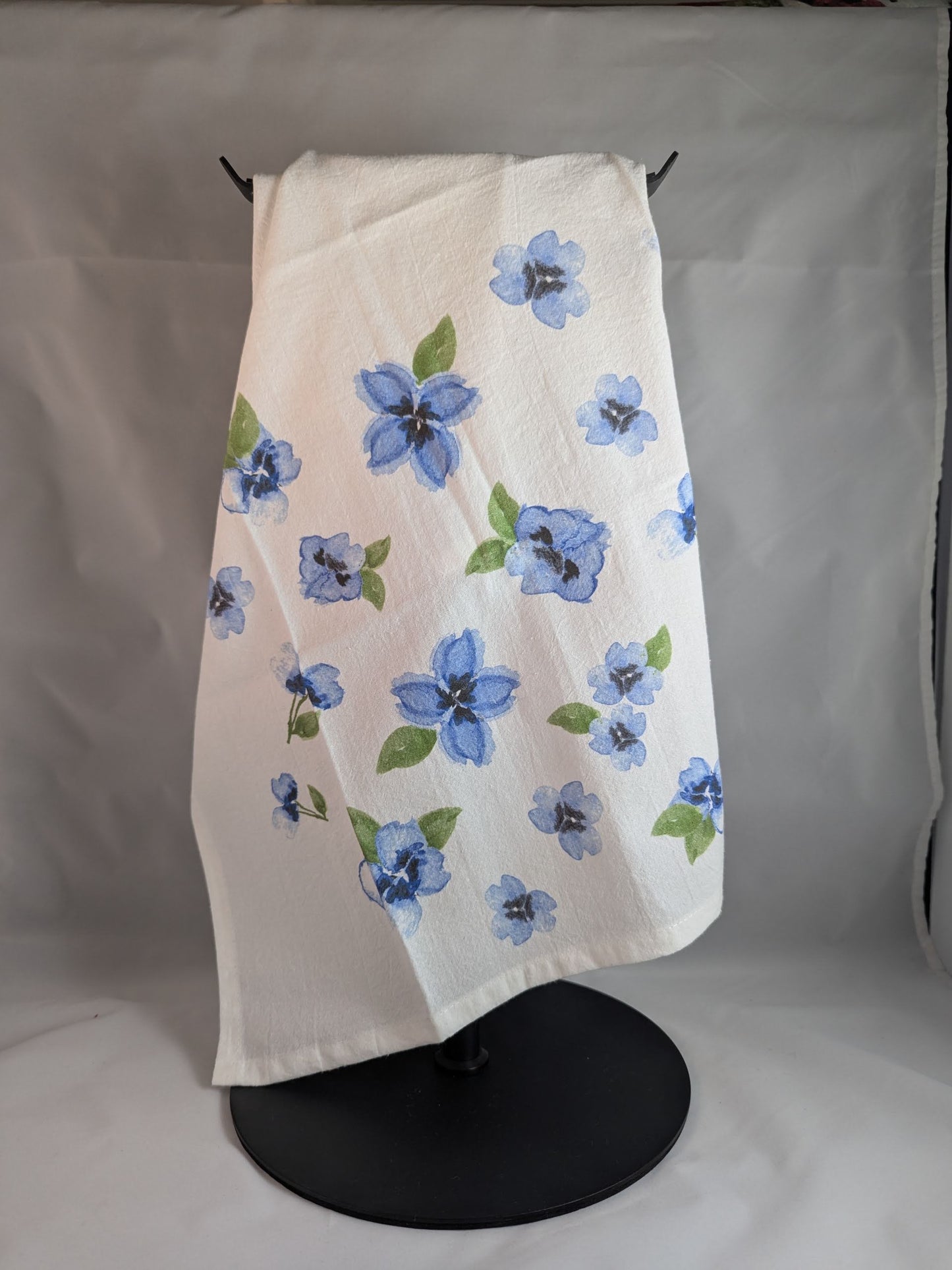Tea Towels - Blue Pansies