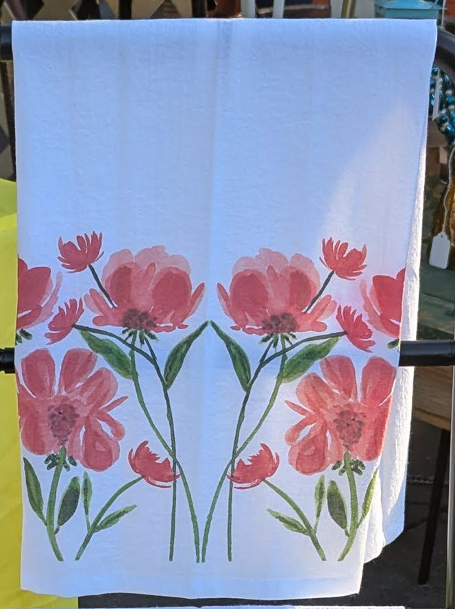 Tea Towels - Double Red Bouquet
