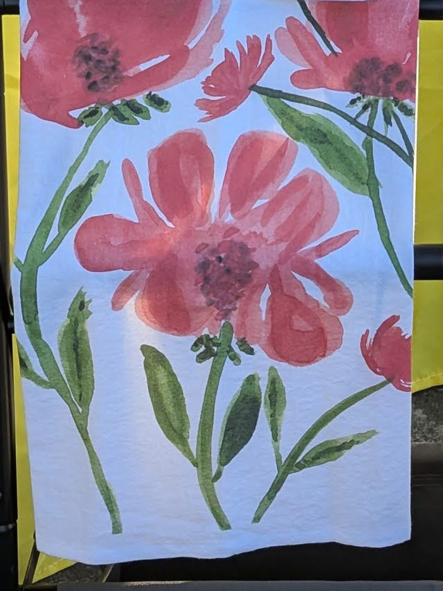 Tea Towels - Large Red Bouquet