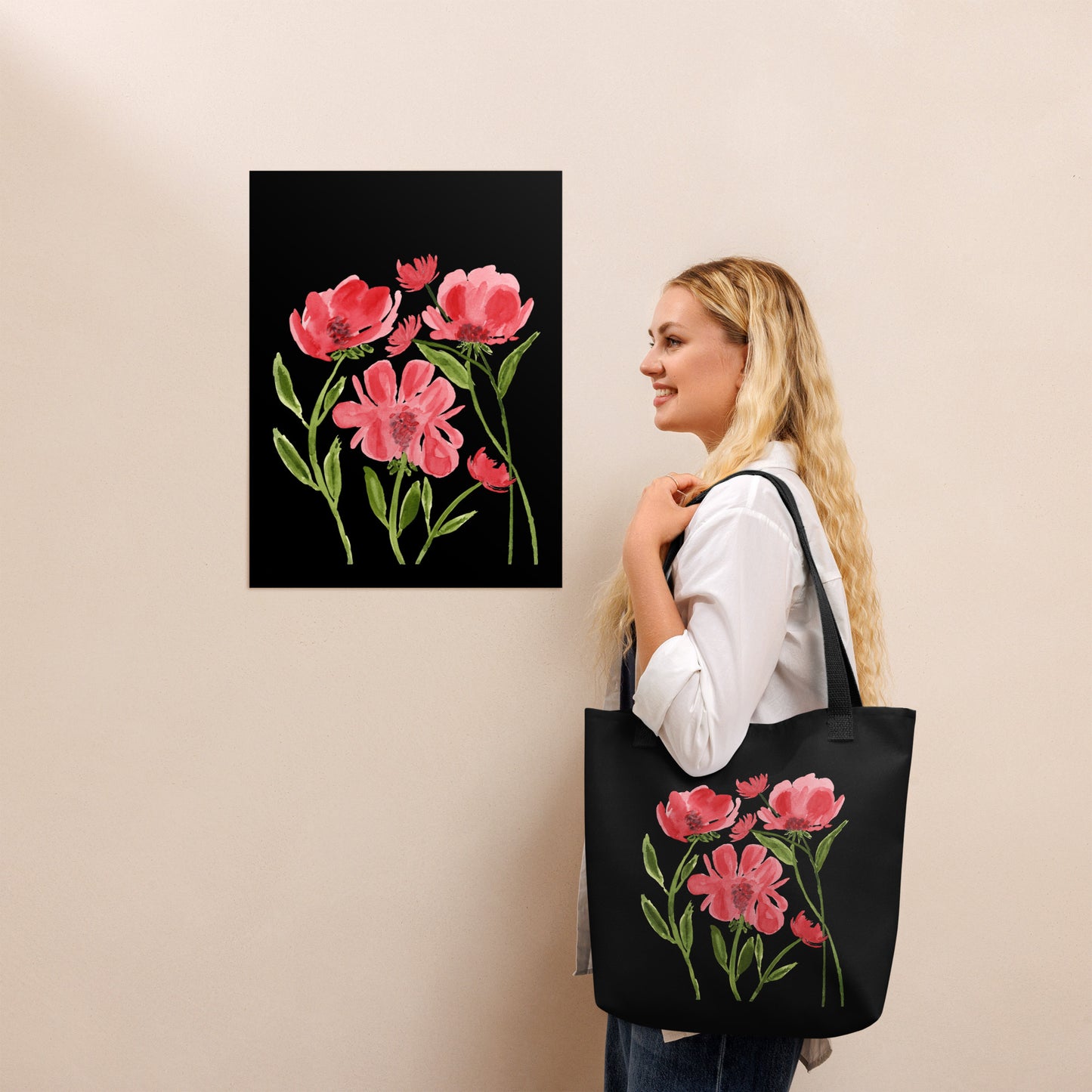 Red Bouquet Tote Bag