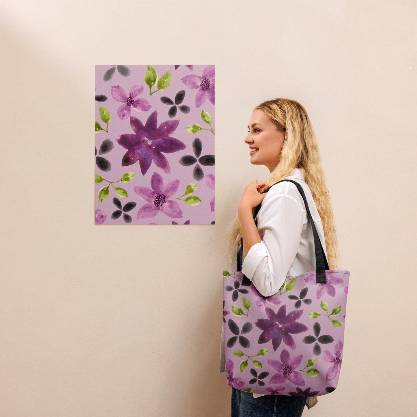 Purple Flowers Tote Bag