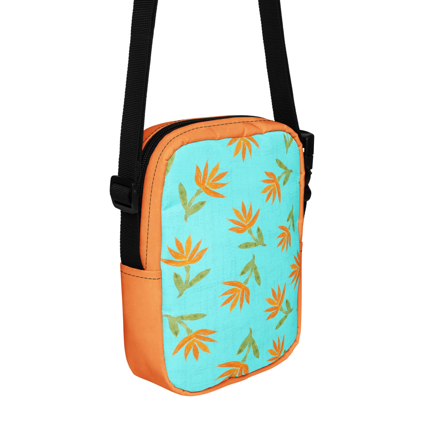 Orange Spikey Floral Crossbody Bag