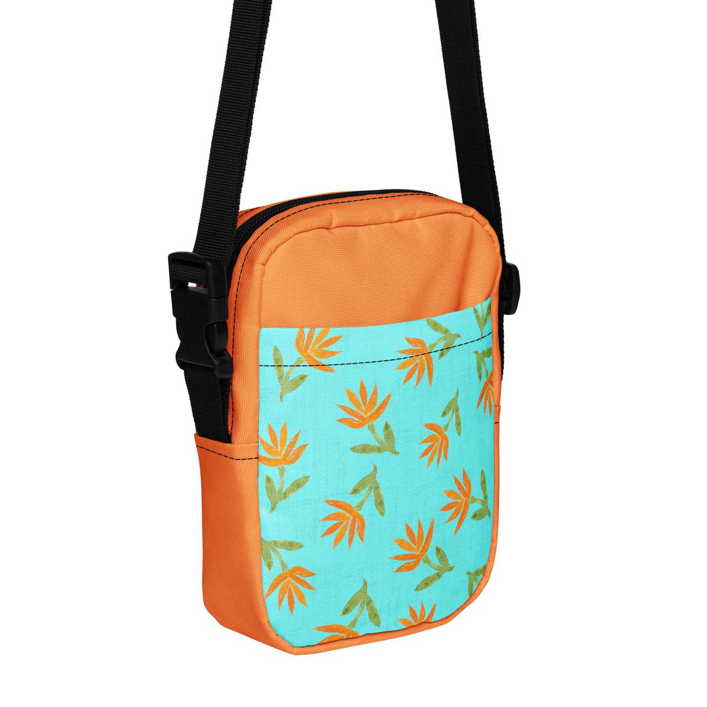 Orange Spikey Floral Crossbody Bag