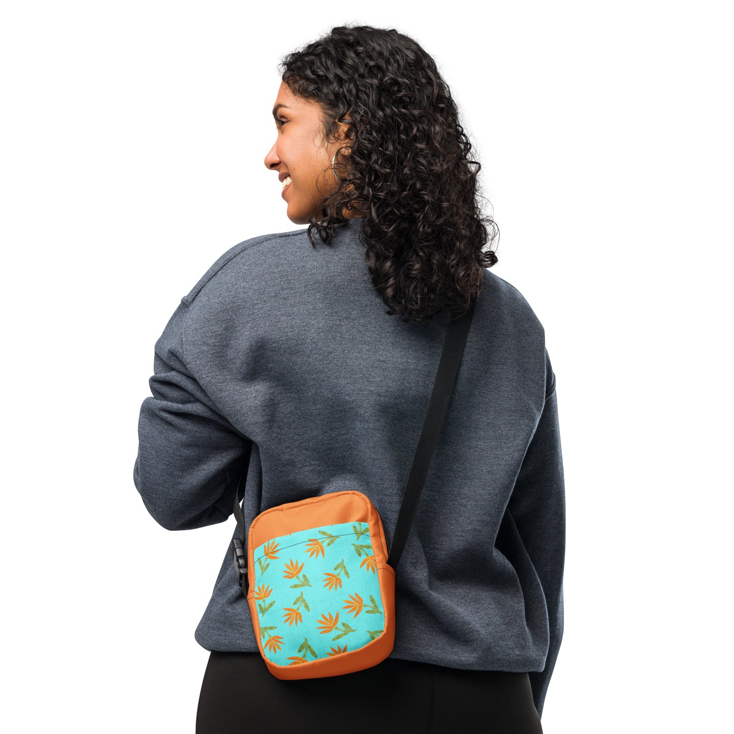 Orange Spikey Floral Crossbody Bag