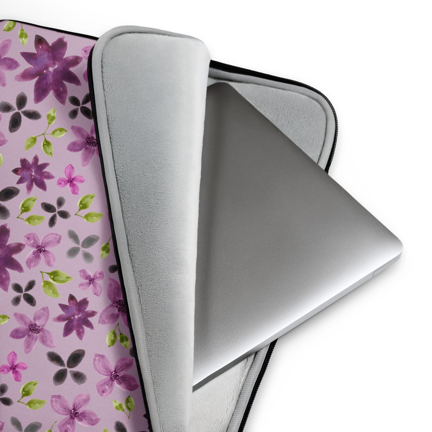 Purple Flowers Laptop Sleeve