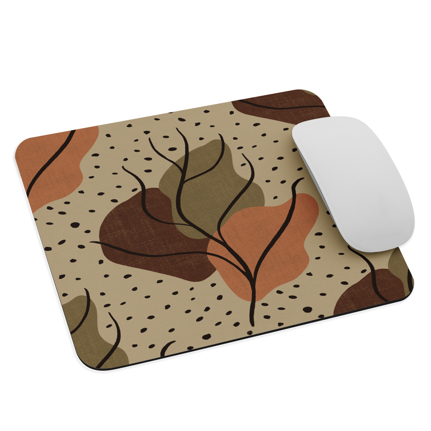 Neutral Leaves Mouse Pad