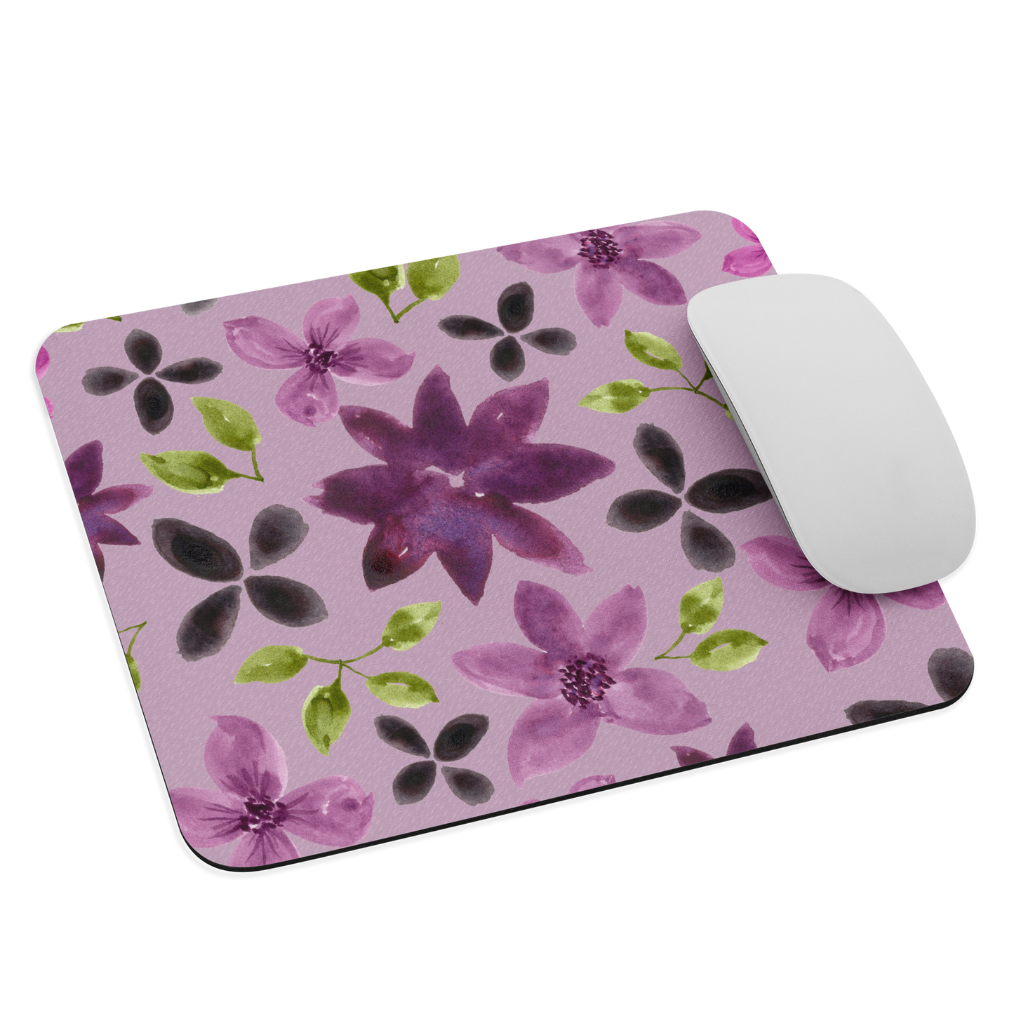Purple Flowers Mouse Pad