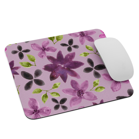 Purple Flowers Mouse Pad