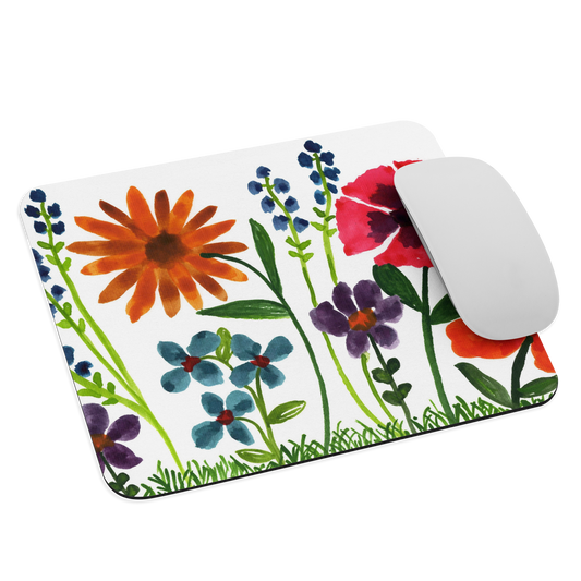 Watercolor Flowers Mouse Pad