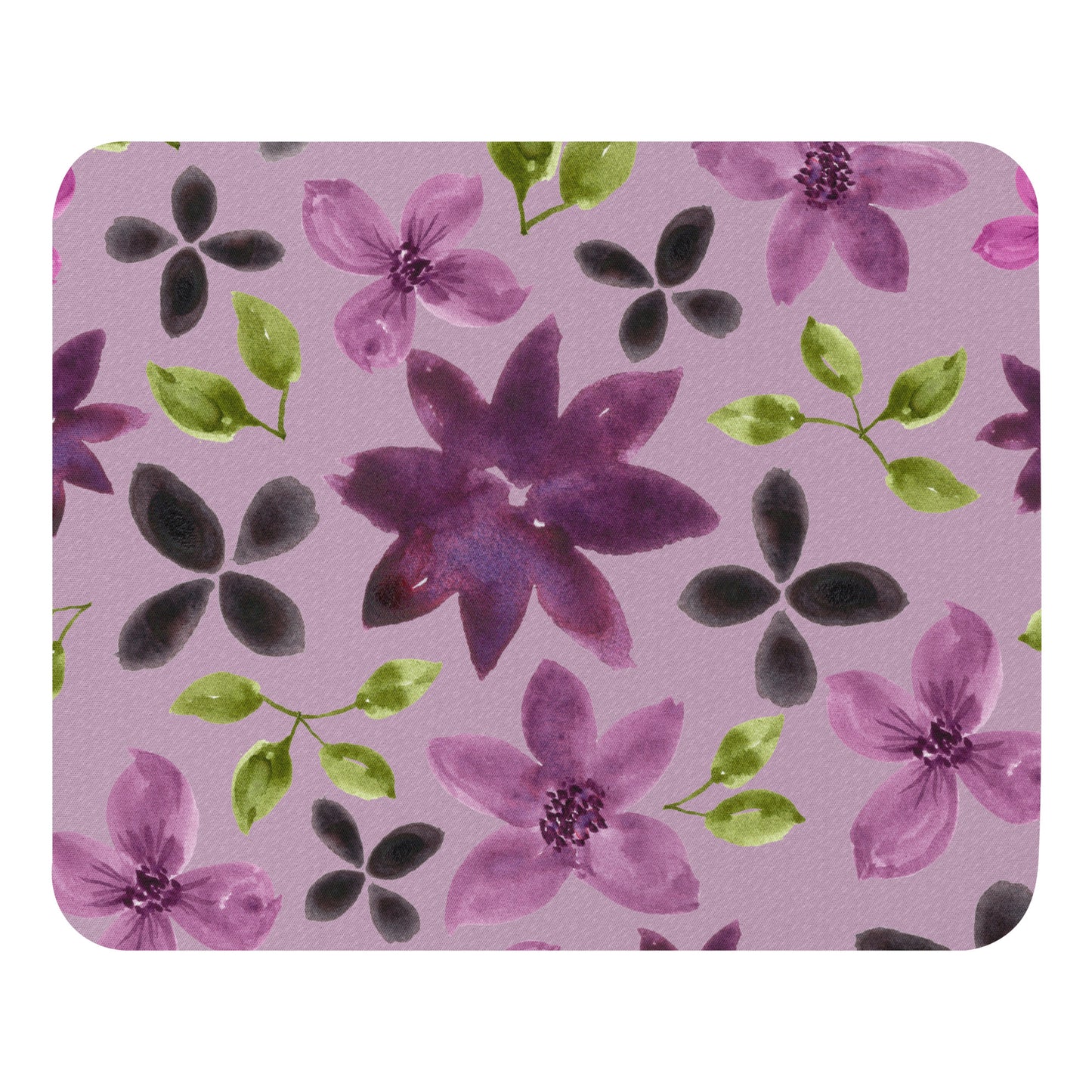 Purple Flowers Mouse Pad