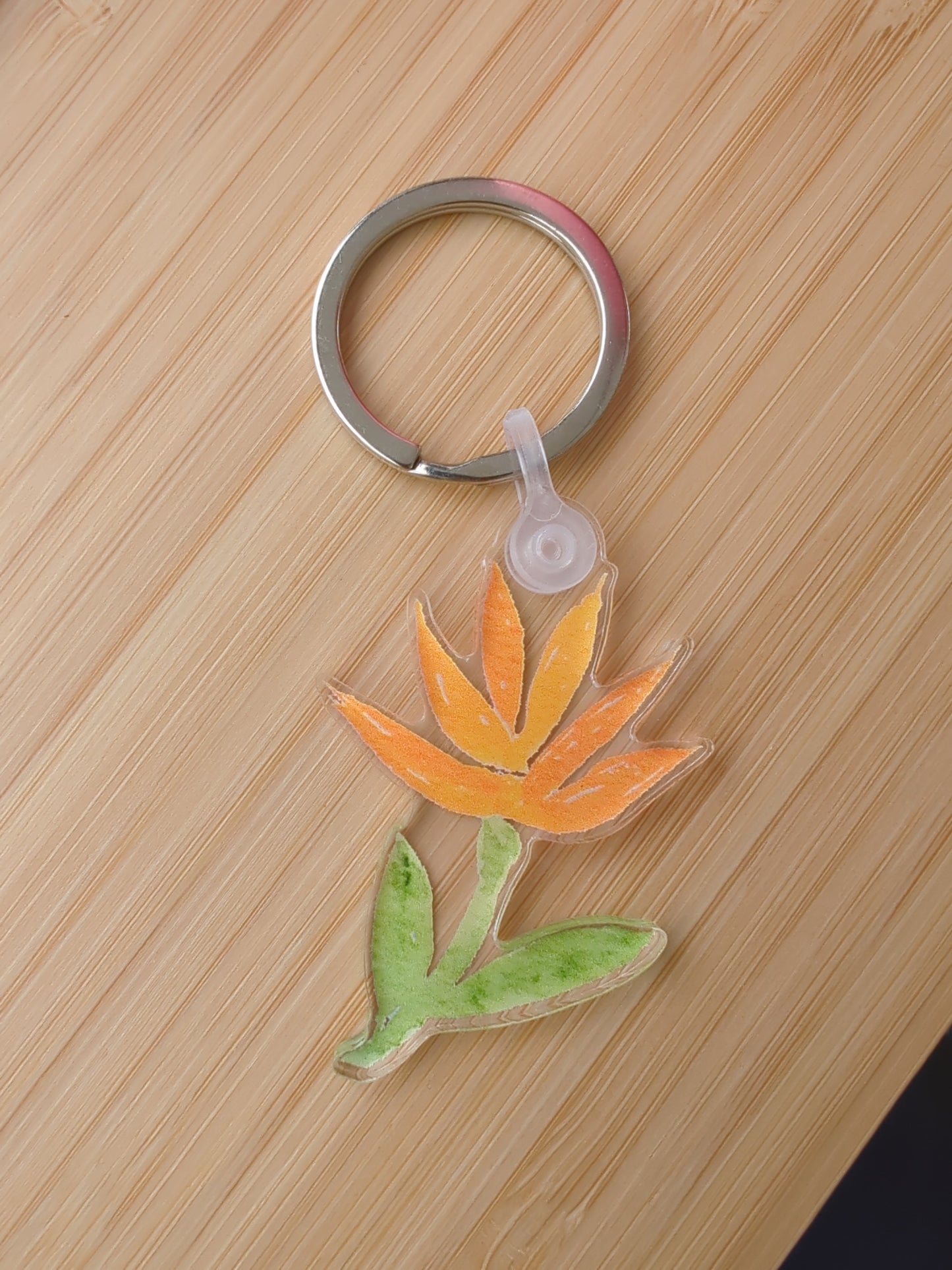Orange Spikey Flower keychain