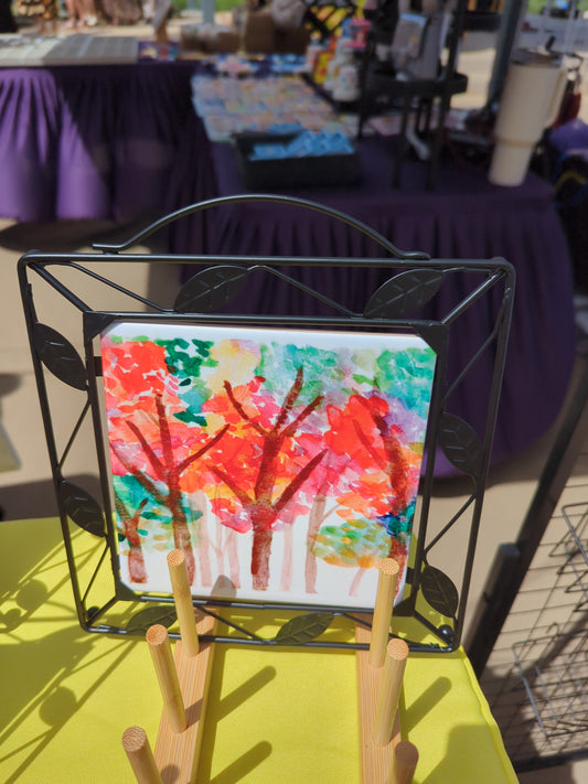 Ceramic Trivet - Fall Trees