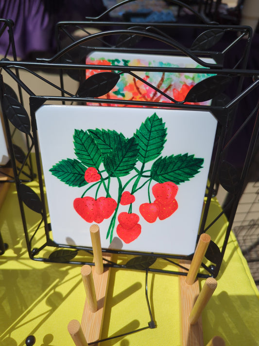 Ceramic Trivet - Strawberries