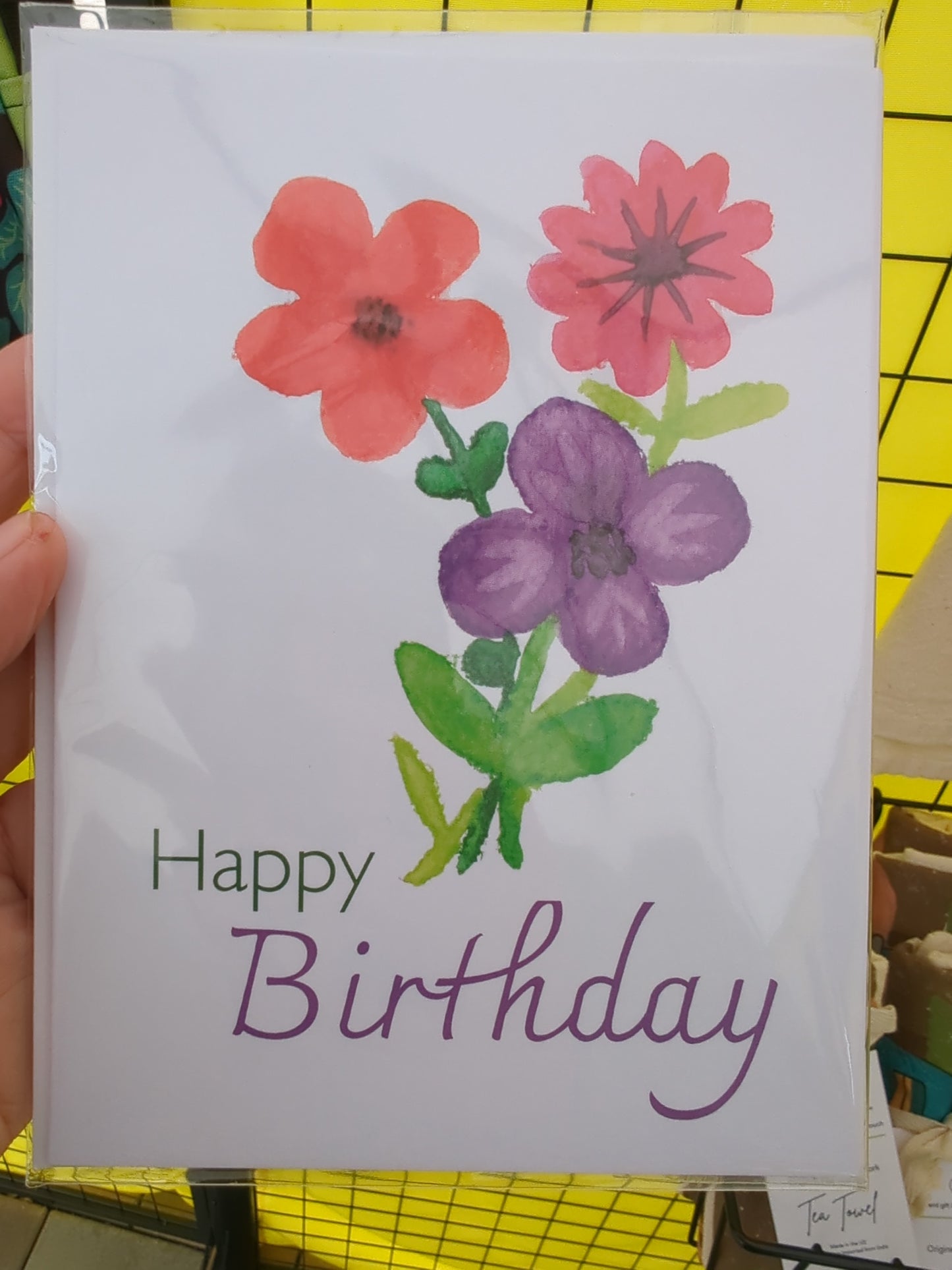 Red bouquet birthday card